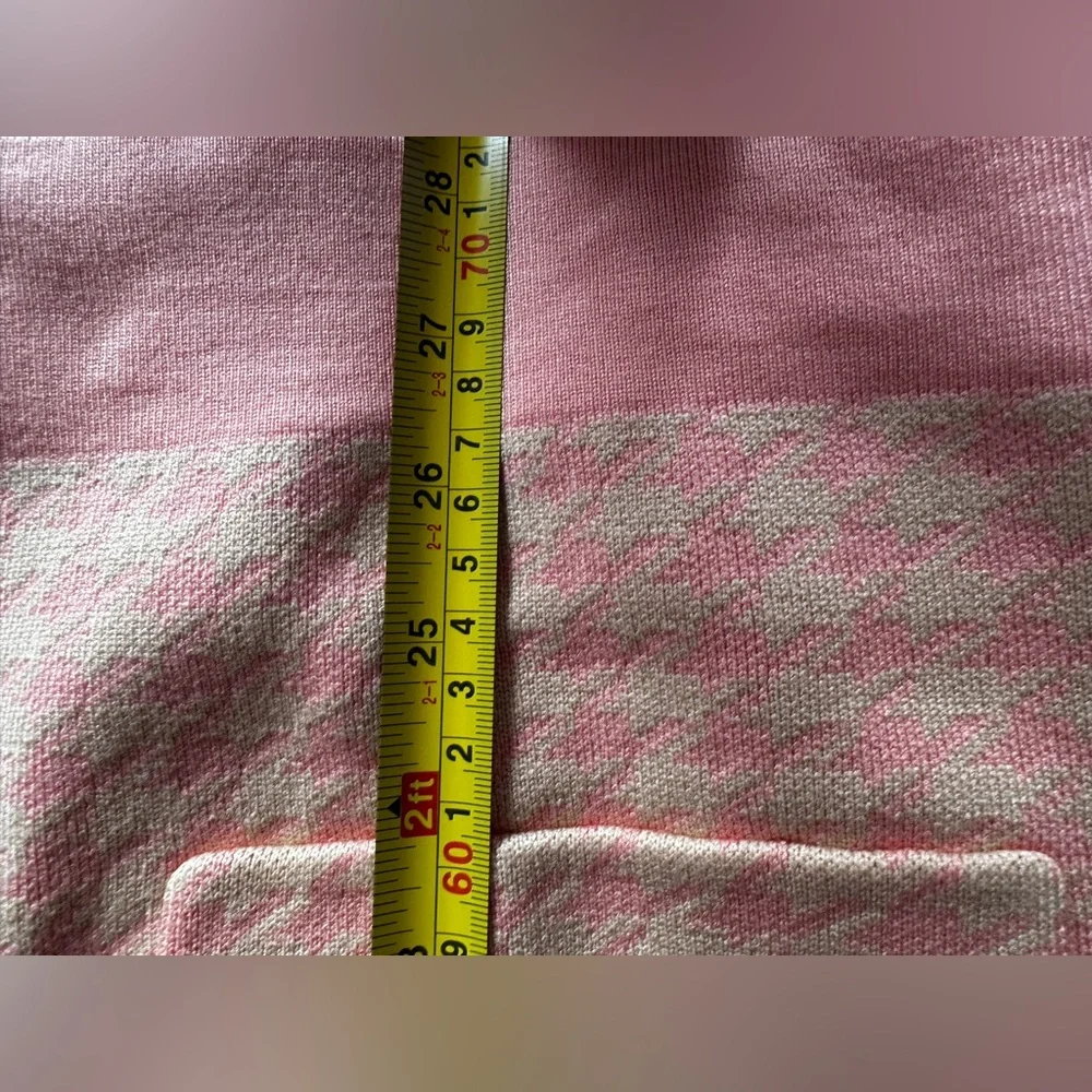 Sandro Paris Pink Jacquard Knit Cardigan Gold Button Pocket Sweater Jacket 0 - Picture 4 of 12